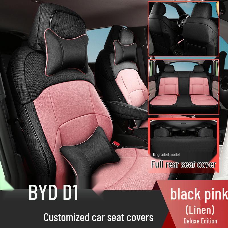 All-Season Linen Car Seat Covers for BYD D1 - Full Coverage