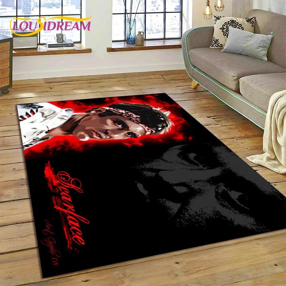 Scarface Tony 3D Printing Movie Carpet Rug for Bedroom Living Room Home Sofa Decoration,Children Game Large Decor Floor Mat Gift