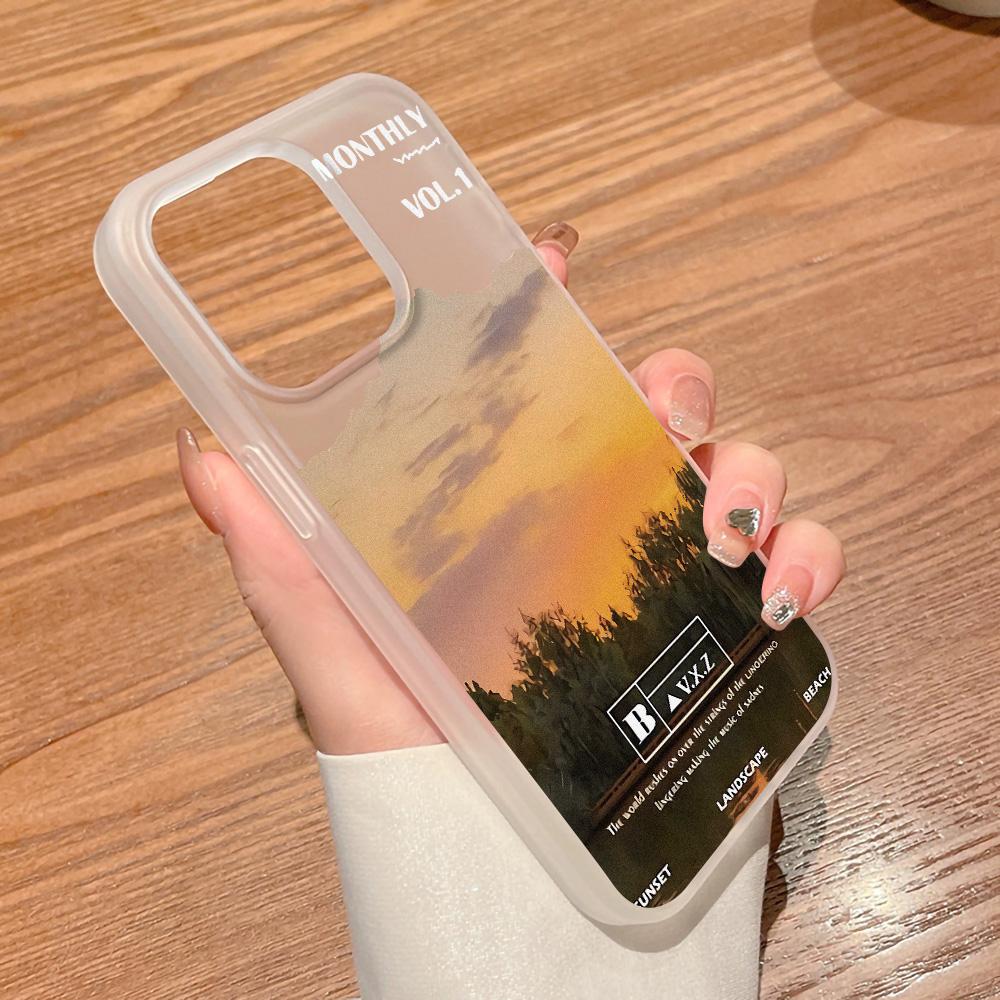 Mobile Phone Cases for iPhone 11 13 15 Pro Max 12 14 Pro Max Case iPhone 16 15 Plus 13 Pro 12 Frosted Texture Painted Cartoon Flowers