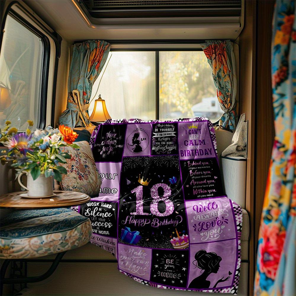 Princess Crown 18Th Birthday Blanket Personalized Name Soft Comfortable Stylish Blanket Car Blanket Perfect For Travel Camping Outdoor Home Suitable
