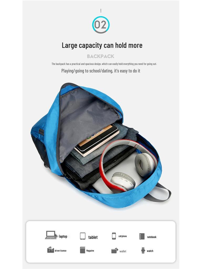 2024 Unisex Faltbarer Leichter Rucksack für Outdoor-Abenteuer