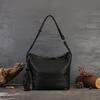 Johnature Retro Handmade Women's Bag High Capacity Genuine Leather Solid Color Tote Bag Commuter Shoulder Bag
