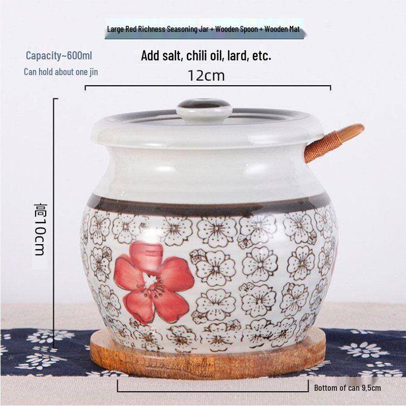 Qiwei Japanese Style Underglaze Ceramic Kitchen Jar