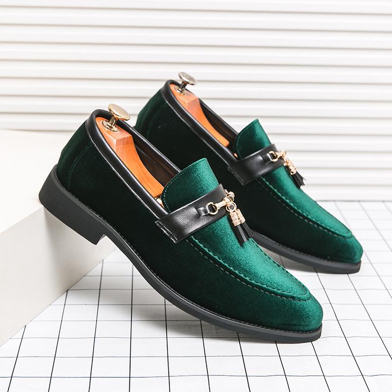 Men's Loafers Foreign Trade New Anti-velvet Leather Beanie Shoes Trendy Large Size Foot Casual Leather Shoes