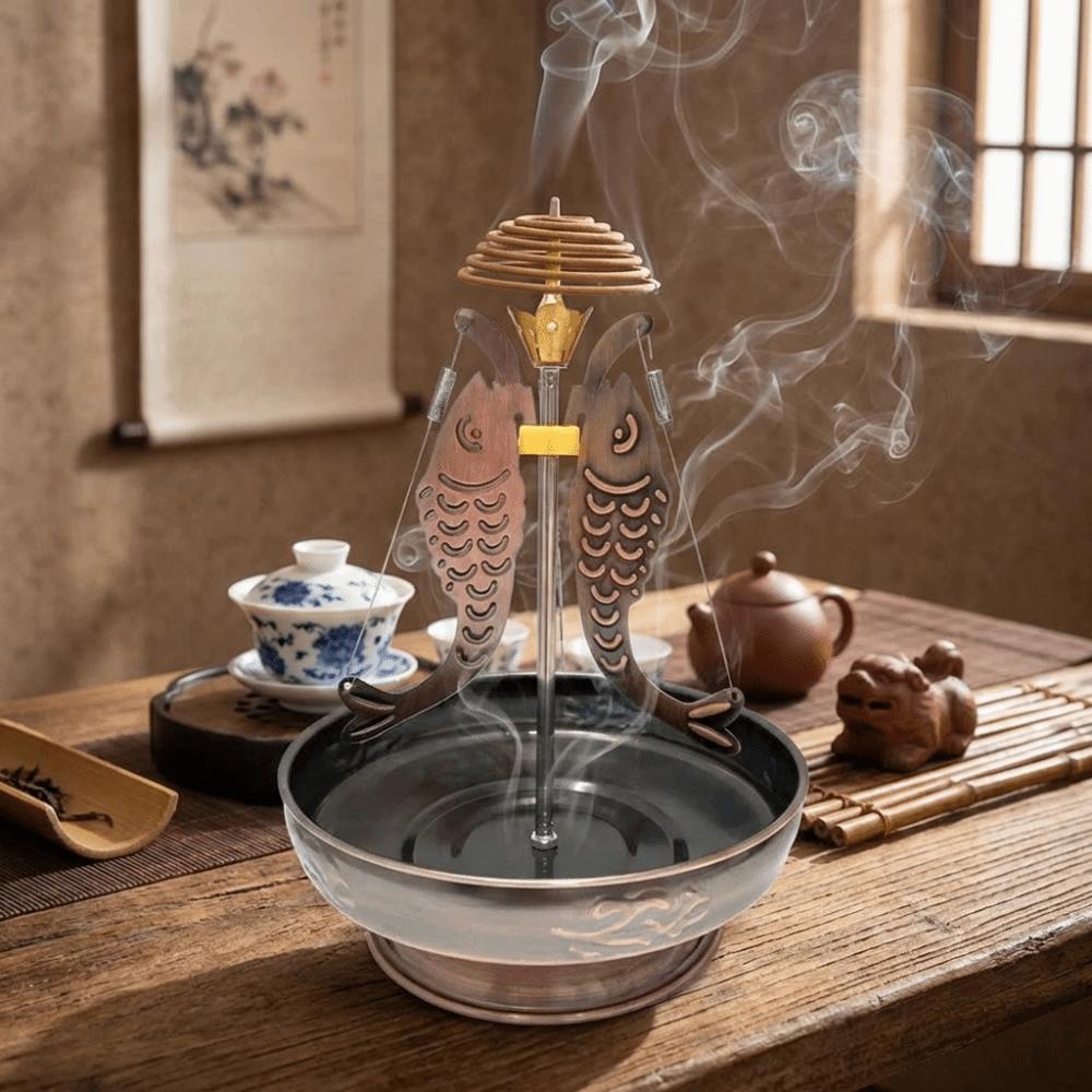 Handcrafted Incense Tray Holder Adjustable Center Rod Mosquito Coil Tray Stand  Home Desktop