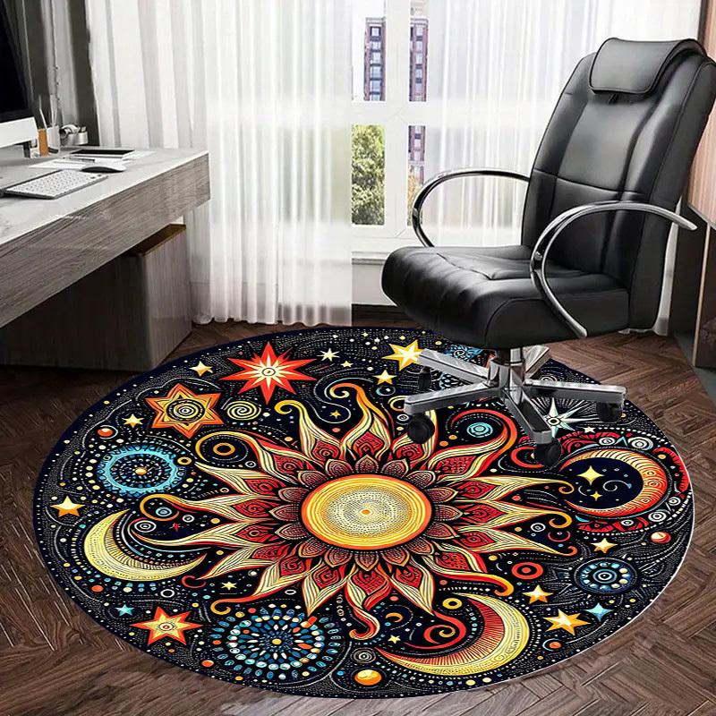 1pc Office Carpet Chair Mats Celestial Mandala Design Perfect for Decorating Office Chairs, Living Rooms, Or Bedrooms.YDT111