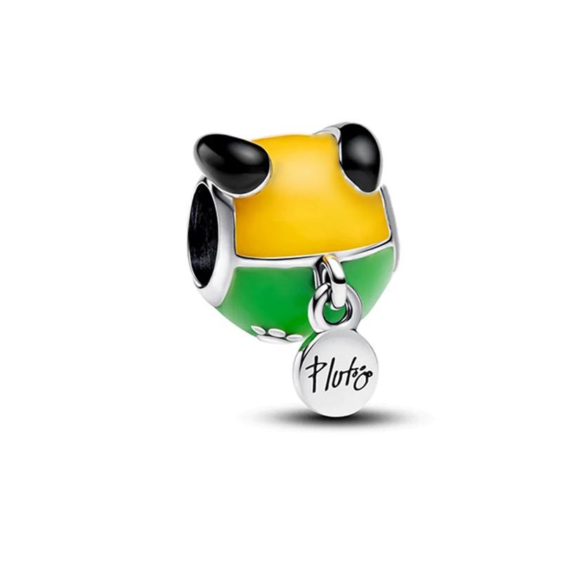 Disney Mickey Minnie Friends Dangle Charm Beads European Silver Bracelet Necklace DIY Jewelry Gift for Kids