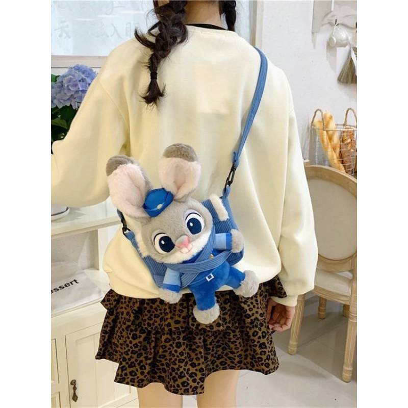 Zootopia Judy Hopps Nick Wilde Cartoon Plüsch Umhängetasche Für Mädchen Mit Verstellbarem Riemen Und Stauraum