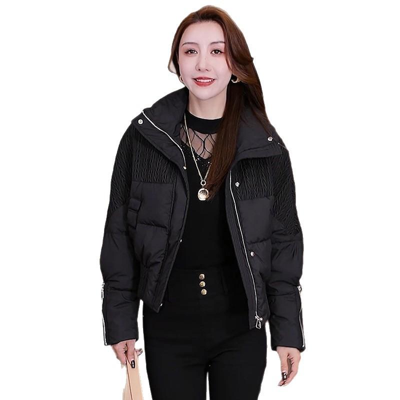 Down cotton fashionable and thin jacket women's down cotton jacket short warm foreign style small man