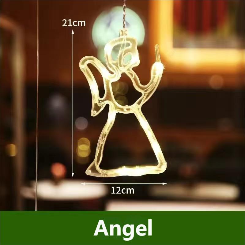 

Рождественские украшения Подвесные светодиодные лампы Украшение спальни Рождественские украшения Украшения для окон и стекол Теплая батарея Angel