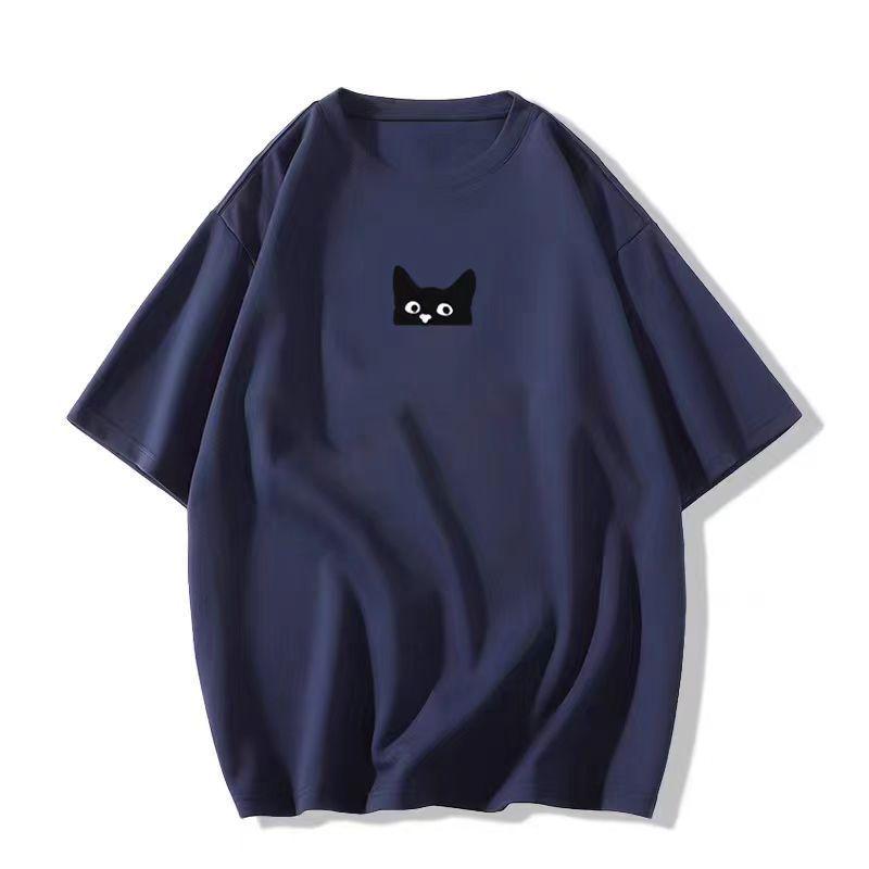 Vintage Cartoon T-Shirt for Women - Oversized, Plus Size, Pure Cotton, Short Sleeve, Trendy Round Neck, Summer Top for Couples