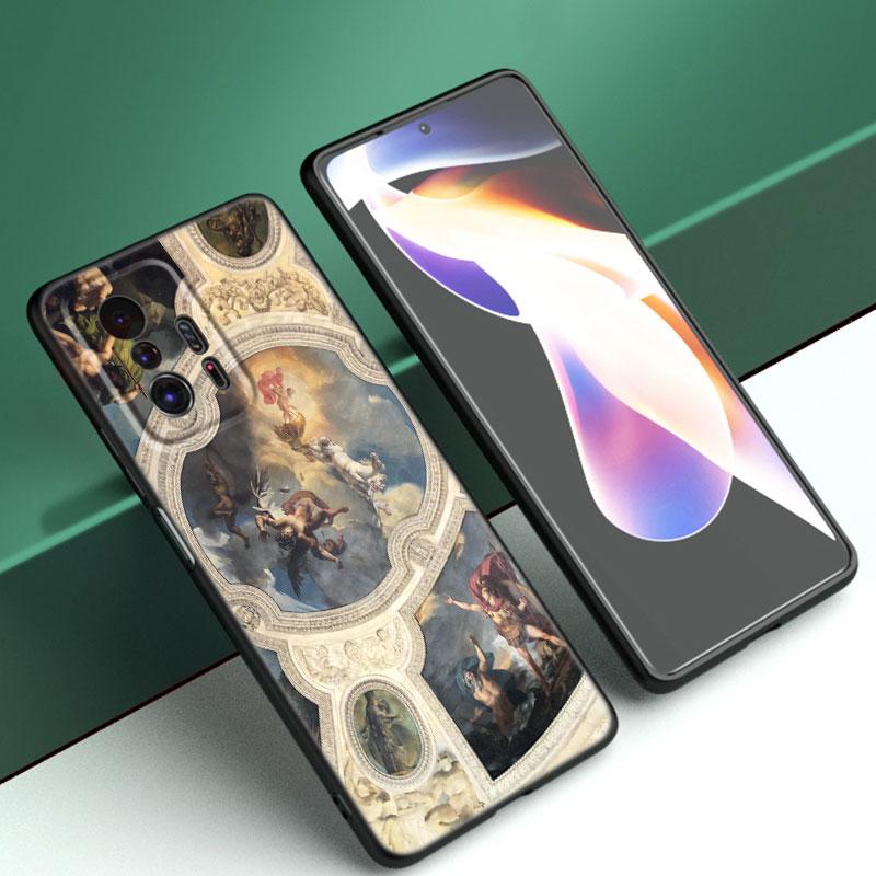 Michelangelo Adam Fresco Art Phone Case For Xiaomi Mi A2 8 9 SE Note 10 10T 11 12 Lite 9T 11T 12S 12T Pro A3 6X 12X Black Cover