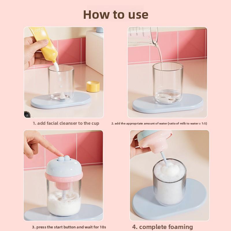Electric Facial Cleanser Foamer, Bathroom Shampoo and Body Wash Foamer, Automatic Cartoon-like and Cute Lotion Foamer