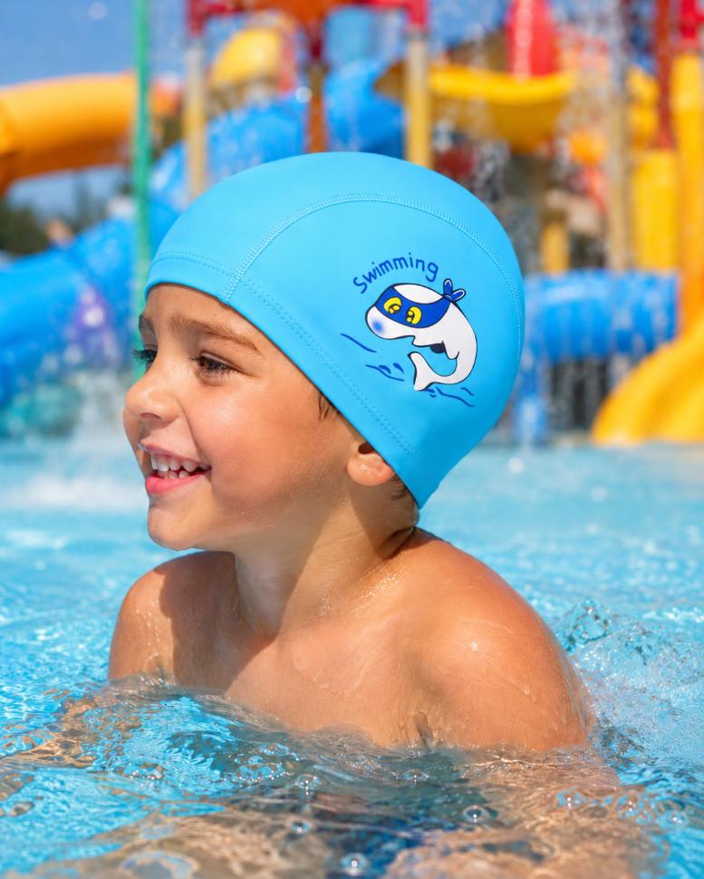 Aqua-Sport Czepek Pu Junior Dolphin Swim Cap Blue As95073