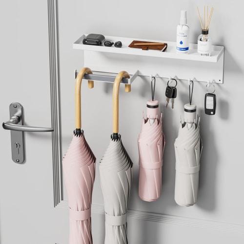 

GAGUIUP Магнитная подставка для зонтов в прихожую, Не требует сверления, Нескользящая, Подходит для складных и длинных зонтов, Хранение мелких предметов, Компактная, Экономия места,