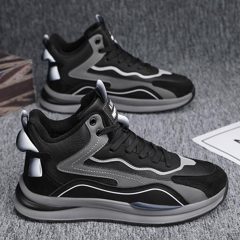 

Men s Fashion Winter Casual High Top Skateboarding Shoes Boys Comfortable Sneakers Male Students Trending Soft Sole Classic Breathable Gym Non-slip 39 чорний