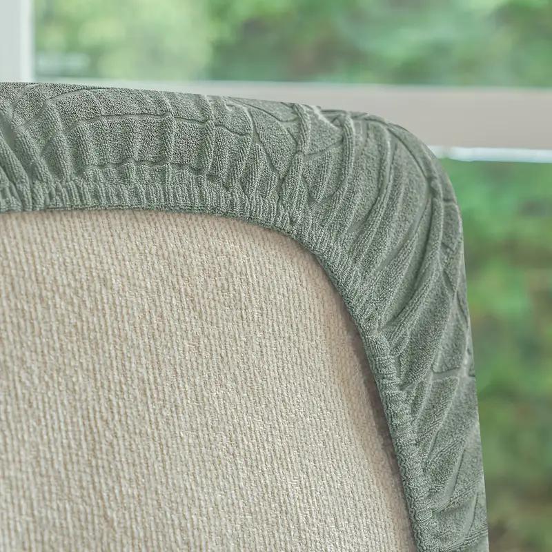 1Set Leaf Jacquard Sofa Seat Cushion Armchair Seat Slipcover Removable Dining Room Chair Seat Cover For Office Home Deocr