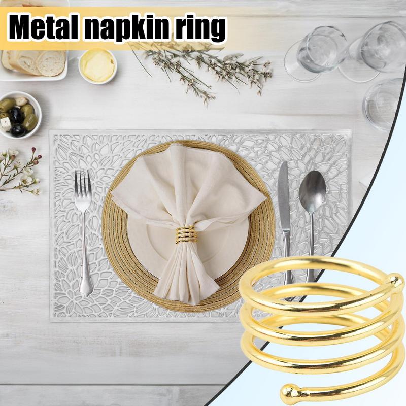 10PCS Metal Napkin Rings Modern Exquisite Napkins Holders For Easter Dinner Family Gatherings Wedding Banquets Table Decoration