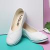 Nurse shoes women's one-word white wedge heel soft sole 2 new little white shoes old Beijing cloth shoes flat sole
