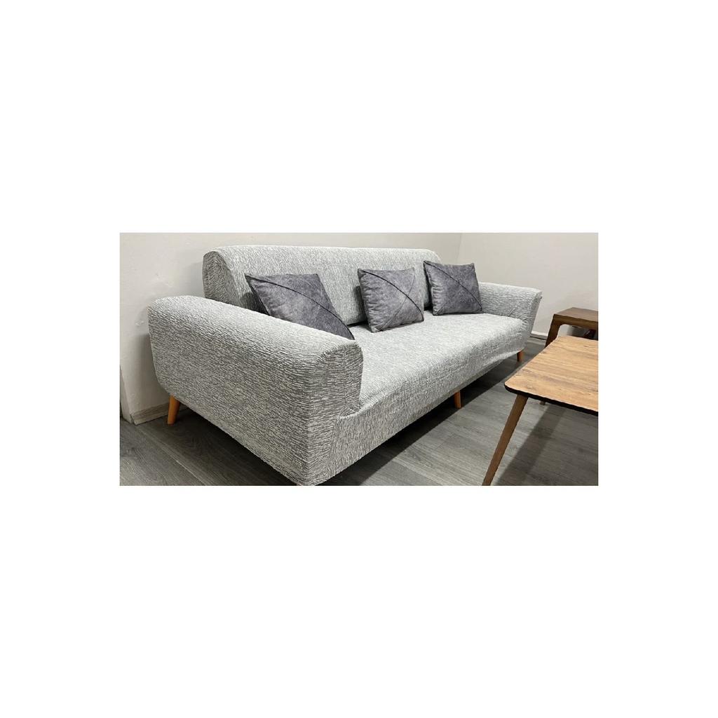Jacquard 3-seater Sofa Cover, Sofa Bed Sofa Cover 1 Piece Stone Gray
