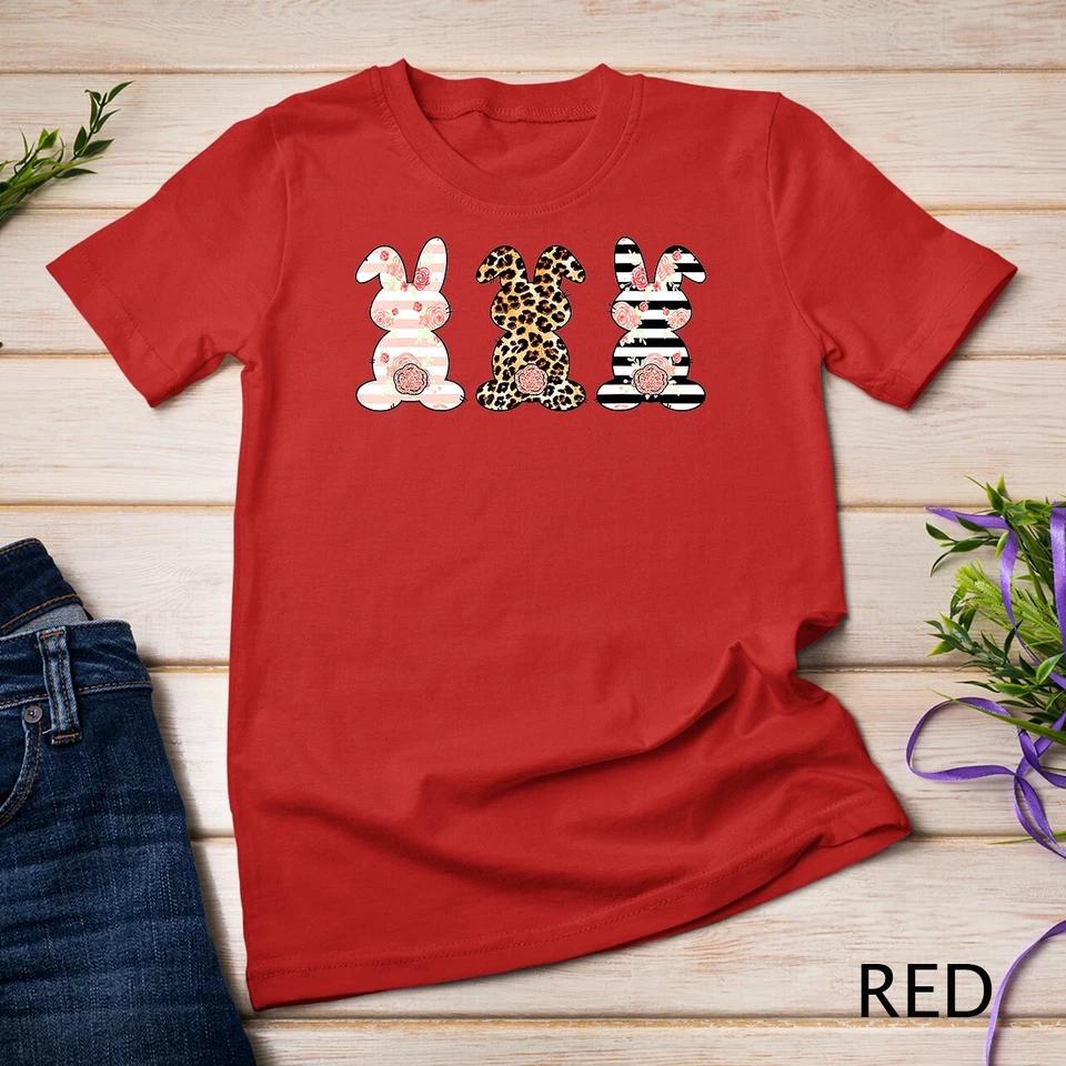 Leopard Easter Bunny Rabbit Trio Cute Easter T-Shirt Unisex T-shirt 7 S