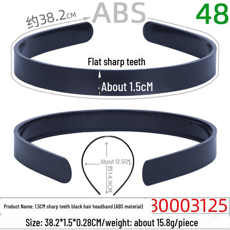 Handmade 2.5CM Toothless Black Hairband - PS Material Hair Accessory