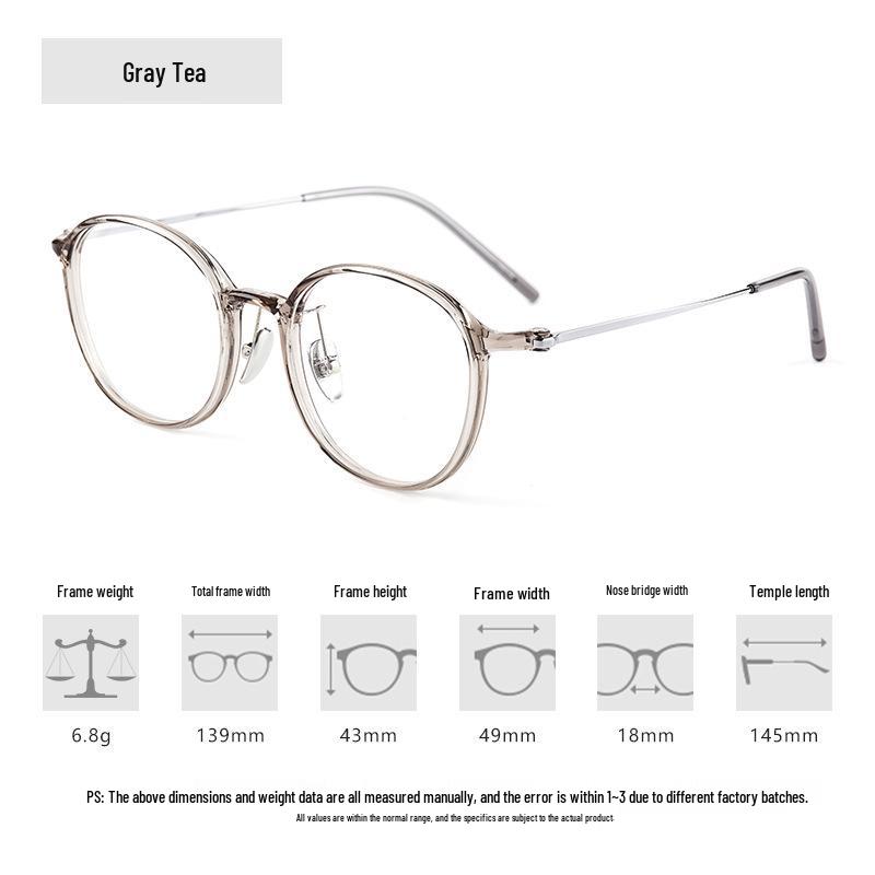 6.8g Ultralight Pure Titanium Small Round Eyeglasses Frame – Trendy Internet Celebrity Style