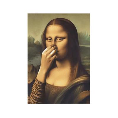 Bathroom Poster Retro Woman Portrait Wall Art Unframed Canvas Poster Vintage Humorous Toilet Poster for Bathroom Restroom Decor