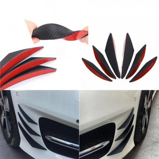 6X Universal Carbon Fiber Color Car Front Bumper F Spoiler Refit Accessories
