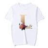 Summer A To Z 26 Alphabet Print Tshirt Cartoon Tees Women Streetwear Funny Casual T