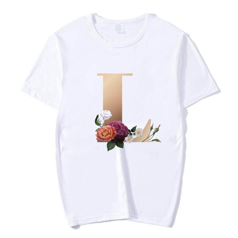 Summer A To Z 26 Alphabet Print Tshirt Cartoon Tees Women Streetwear Funny Casual T