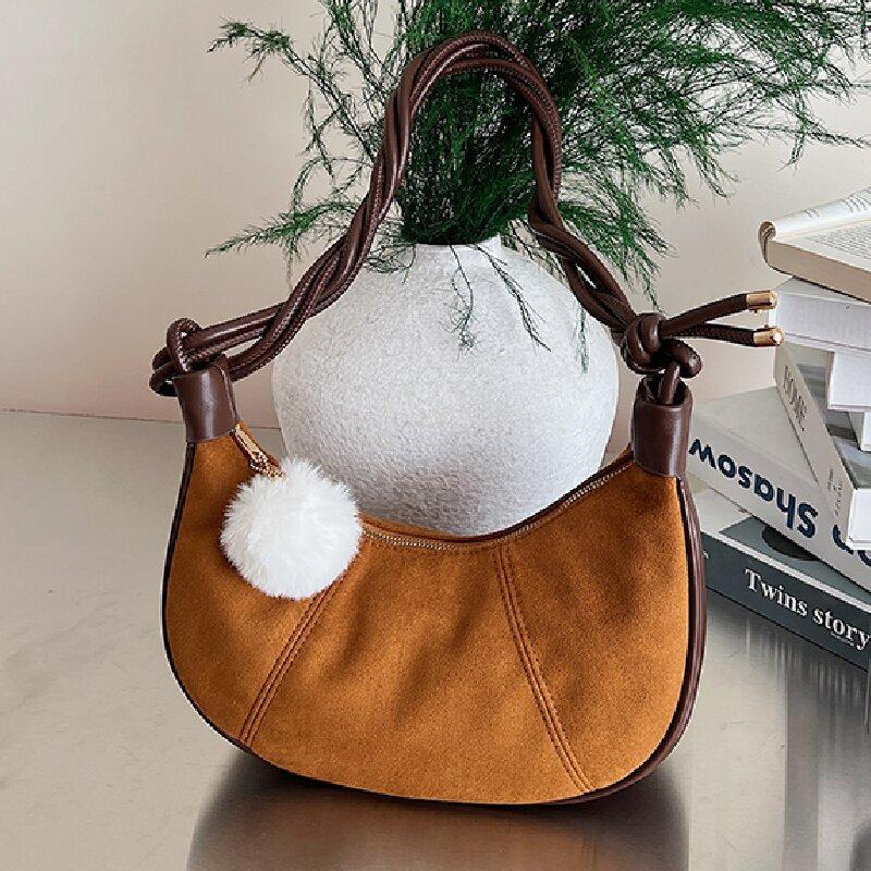 Niche retro dumpling bag women's autumn and winter fashion matte shoulder bag commuter messenger bag
