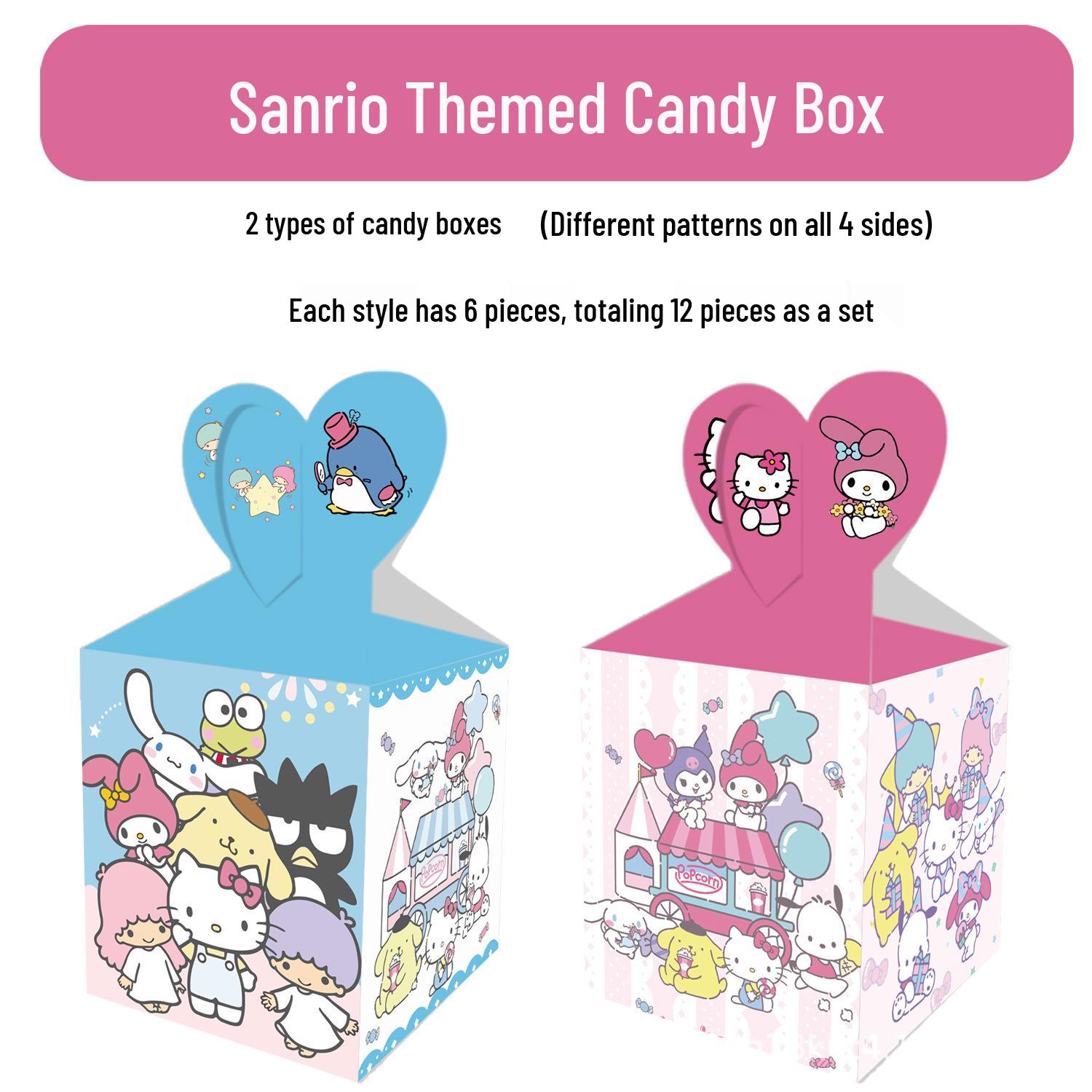 Sanrio Cartoon Birthday Party Supplies: 2 Theme Candy & Gift Boxes for Kids