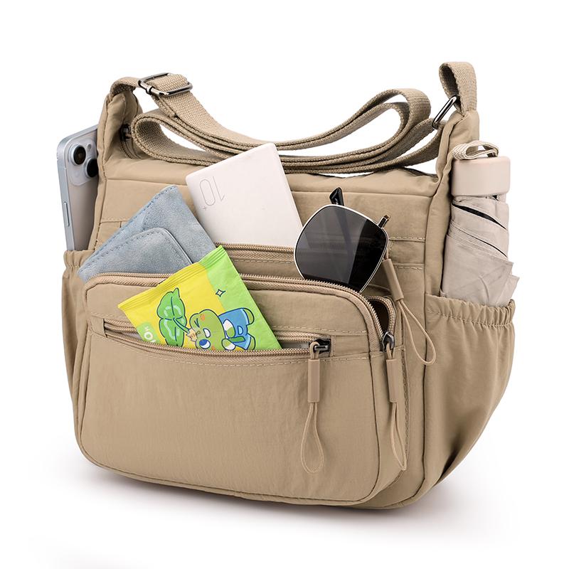 Women's Multi-layer Shoulder Bag Nylon Water-repellent Large Capacity Crossbody Bag Mother Bag