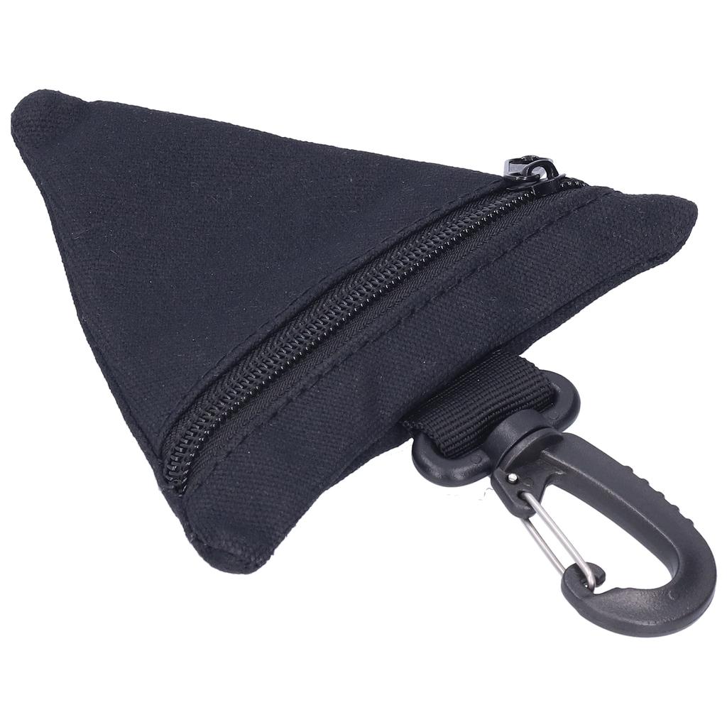 Přenosná peněženka na mince Oxford Cloth Outdoor Trojúhelníková Úschova na peníze a klíče Ledvinka s přezkouČerná