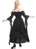 Medieval Renaissance Court Style Halloween Cosplay Dress with Tie-Up Waist Cincher