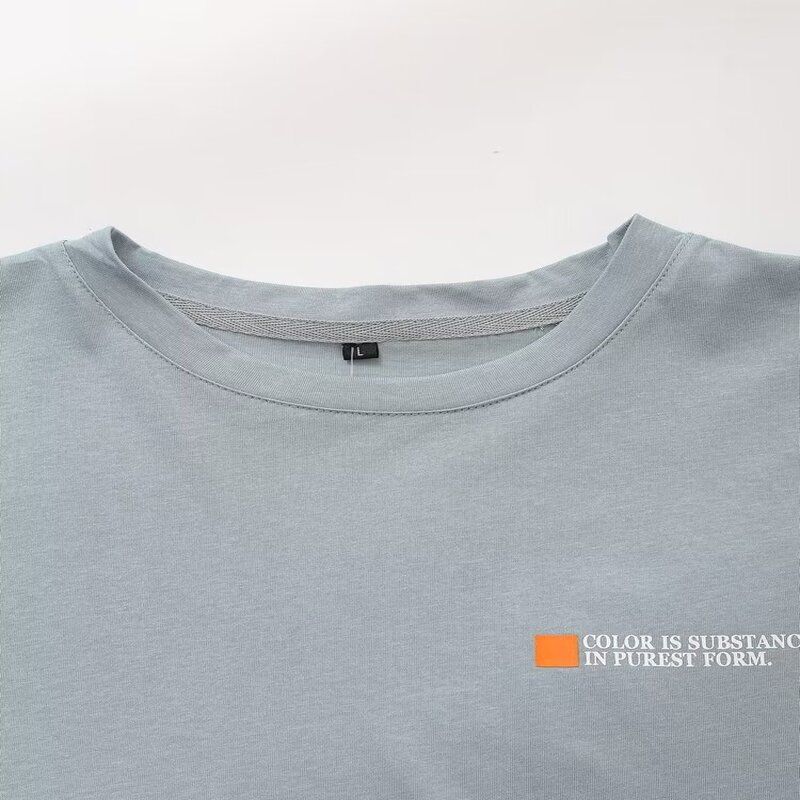 Fashion Style 2024 Summer New Arrival Loose Back Print Silm Round Neck Pure Cotton Short Sleeve T-shirt 1165076 250