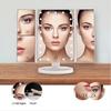 LED Vanity Makeup Mirror with Touch Control, Adjustable Lighting 1X, 2X, 3X Magnification, Trifold Design Ideal Gift for Women