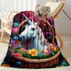 Beautiful Unicorn Blanket Durable Comfort Perfect for Seaside Sofa Picnics for All Occasions Stylish Decor Suitable for Gifting Relatives and Friends