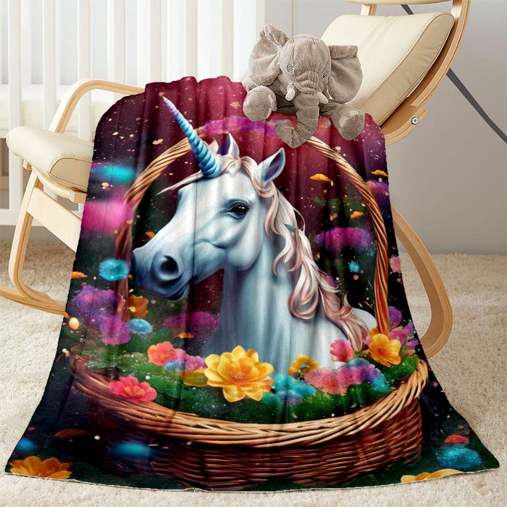 Beautiful Unicorn Blanket Durable Comfort Perfect for Seaside Sofa Picnics for All Occasions Stylish Decor Suitable for Gifting Relatives and Friends