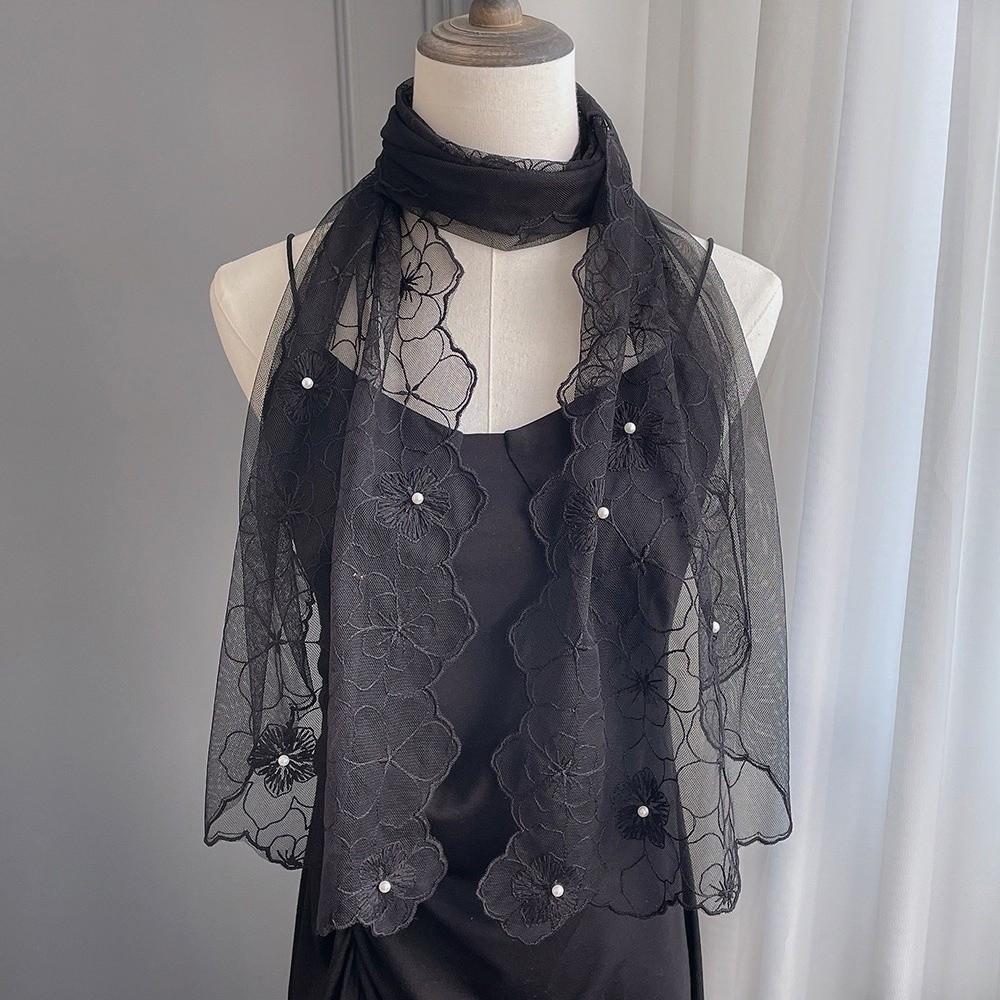 Retro Dresses Shawls Elegant Female Headscarf Fashion Lace Scarf Shawl for Women