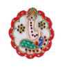 Marble Made Round Shape Roli Rice Kumkum Ganesh Chopra for Tilak Tika, Wedding Gifts, Raksha Bhandhan Gift