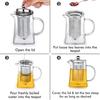Octavius | Pyramid Shape Borosilicate Glass Tea Pot with Infuser - 900 Ml | Removable Infuser & Lid | Heat Resistant | Ideal for 6 To 7 Cups