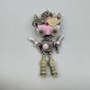 Handmade Rustic Wood Punk Robot Bamboo Chain Pendant Necklace with Keychain Ornament for Birthday Anniversary Unisex Boys Girls