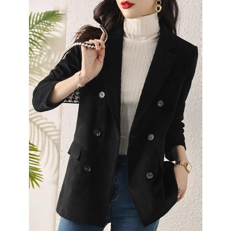 Retro Corduroy Suit Jacket for Women In Autumn / Winter, British Style Casual and Sophisticated Small Blazer with High-end Feel