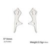 Cazador Mismatched Yoga Meditation Stud Earrings for Women Stainless Steel Asymmetric Piercing Earrings Jewelry Birthday Gift
