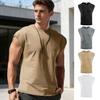 Men Vest Round Neck Sleeveless Pure Color Summer Sport Vest Quick-Drying Outdoor Running Fitness Tank Tops Daily Wear