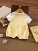 Korean Style Summer Baby Romper: Cute Short Sleeve Cartoon Bodysuit for Energetic Boys and Girls, Ages 0-2.