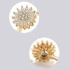 Adjustable Womens Spinner Jewelry Gold Design Stress Relief Zirconia