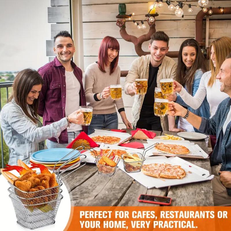 Cestello Quadrato per Friggitrice Profonda in Acciaio Inossidabile con Schermo Filtrante